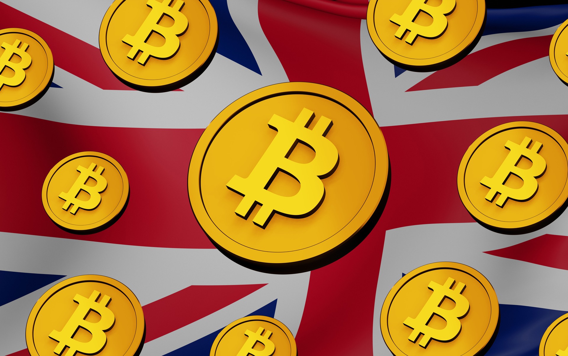 Union Jack and bitcoins